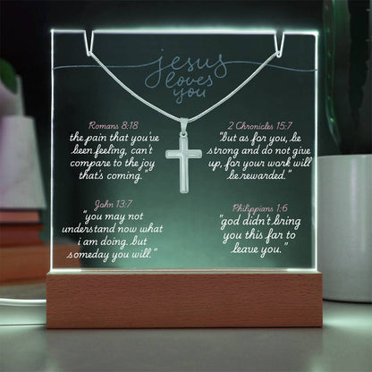 LED Acrylic 'Jesus Loves You' Necklace