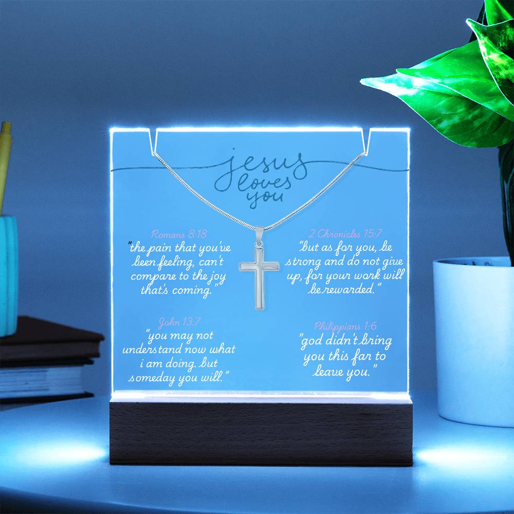 LED Acrylic 'Jesus Loves You' Necklace