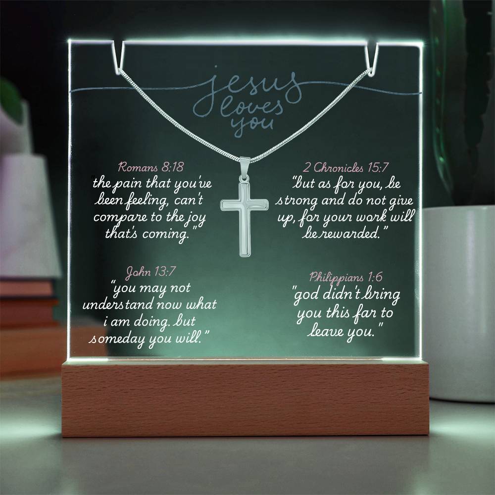 LED Acrylic 'Jesus Loves You' Necklace