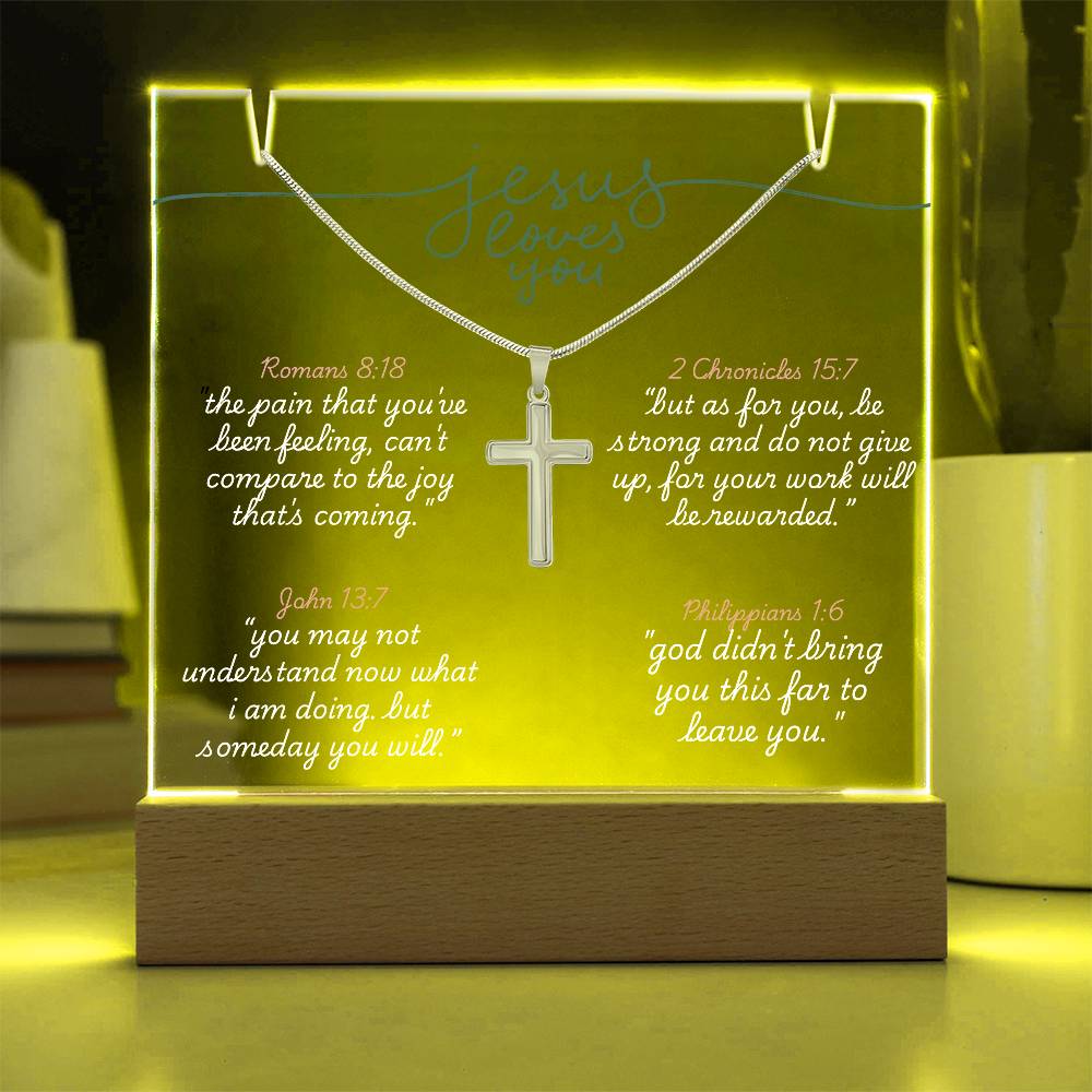 LED Acrylic 'Jesus Loves You' Necklace