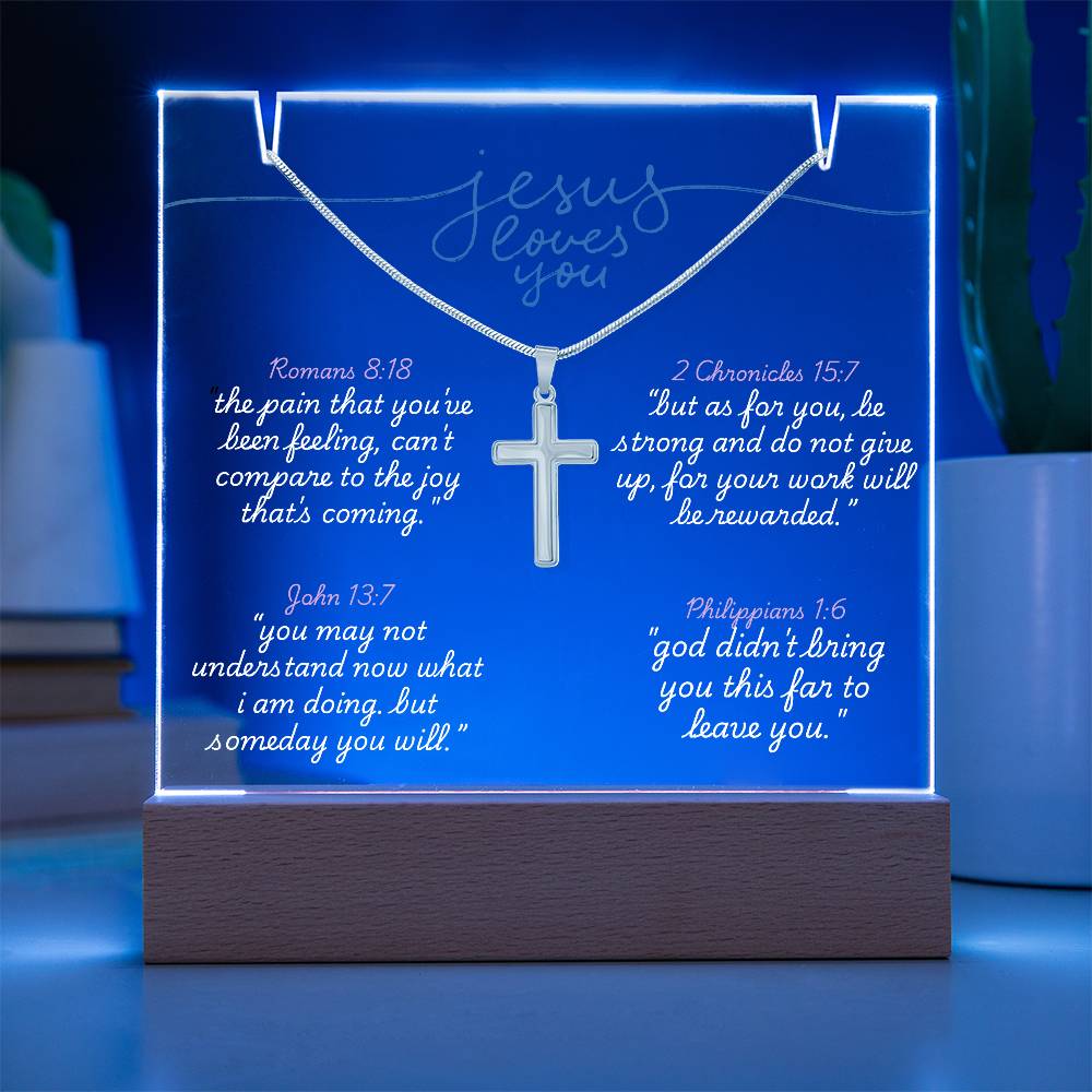 LED Acrylic 'Jesus Loves You' Necklace