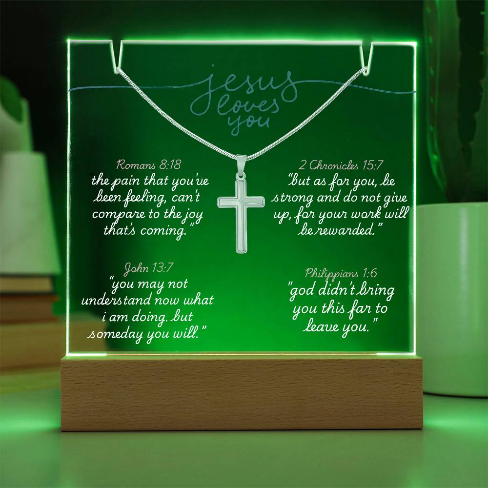 LED Acrylic 'Jesus Loves You' Necklace