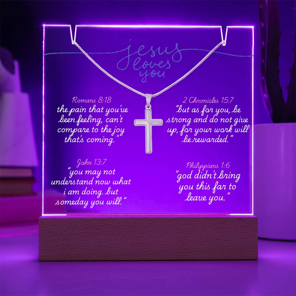 LED Acrylic 'Jesus Loves You' Necklace