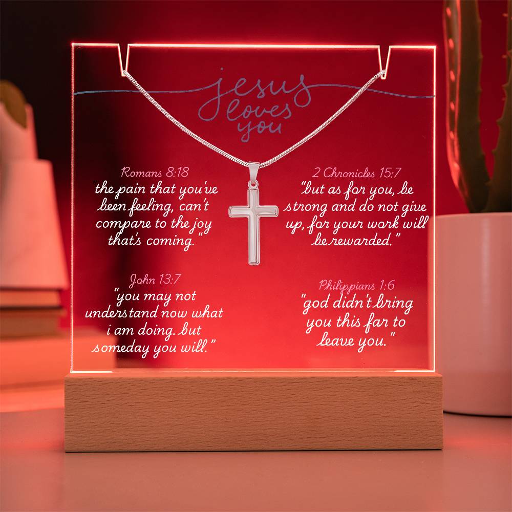 LED Acrylic 'Jesus Loves You' Necklace