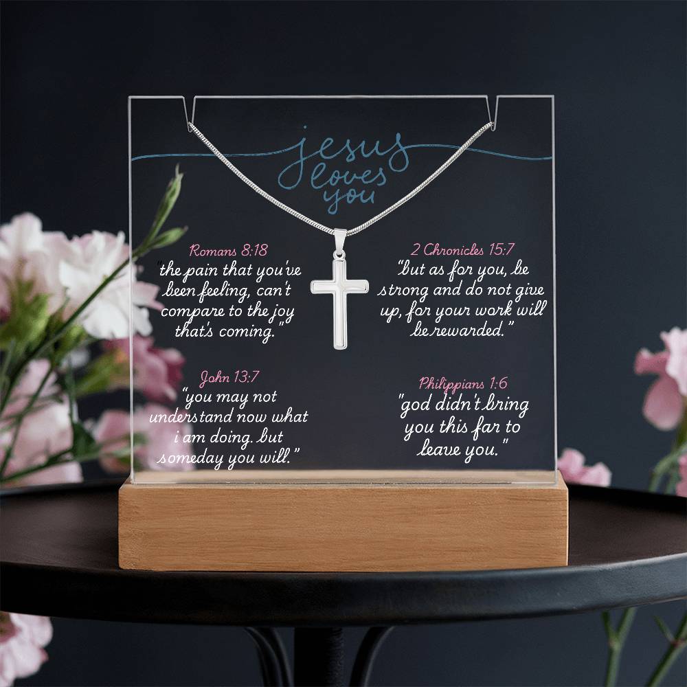 LED Acrylic 'Jesus Loves You' Necklace